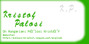 kristof palosi business card